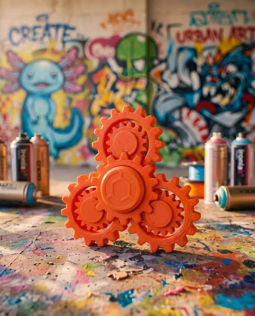 Gear Spinner — Lava Orange